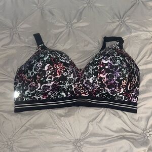 Torrid Black and Purple Floral Bra